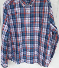 NAUTICA Men's Plaid Button-Down Cotton Dress Shirt Size XXL