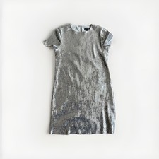 Women's Silver Dress Express Size XS Short Sleeve Mini Dress