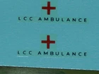 Replacement decals set of 2 for Matchbox Lesney 14c Bedford Lomas LCC Ambulance