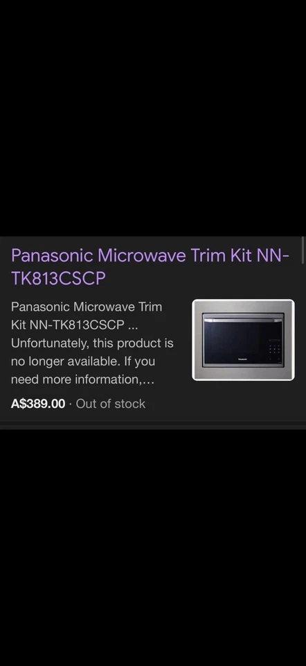 "Kit 24"" KIT MOLDURA MICROONDAS PANASONIC NN-TK813CSCP" Foto 2 de 3