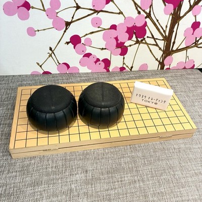 Vintage Go-Board Goban Stone Bowl SET IGO Game Old Japanese Nintendo hikarunogo