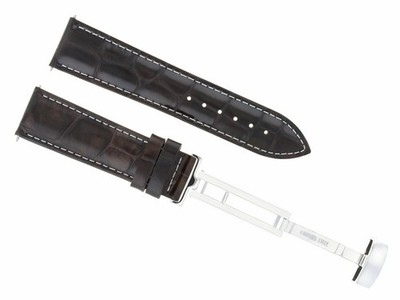 22MM LEATHER BAND STRAP FOR TISSOT PRC 200 T116617A PRS516 + CLASP DARK BROWN WS