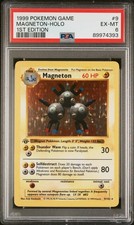 Pokemon Card Magneton Holo 9/102 1st Edition PSA 6 Game