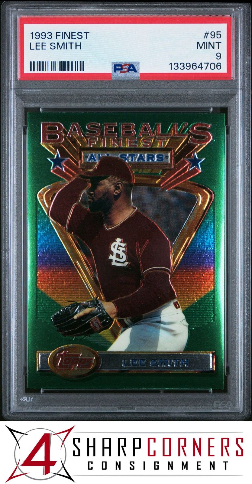 1993 FINEST #95 LEE SMITH CARDINALS HOF PSA 9