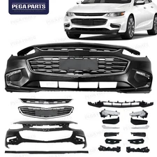 For 2016-2018 Chevy Malibu Front Bumper Cover w/ Valance Grille Fog lights Trims