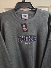 Duke Dad Crewneck Sweatshirt USA Made XXL VTG Blue Devils NCAA Gray Heather NWT