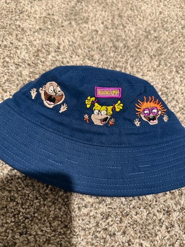 Vintage Rugrats Denim Bucket Hat 1999 Chucky Baby Toddler Nickelodeon Cartoon