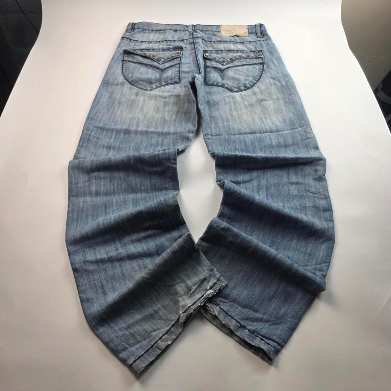 3243 Koman Y2K Straight Jeans Light Blue W36 L32 Streetwear Skater Hiphop image 2