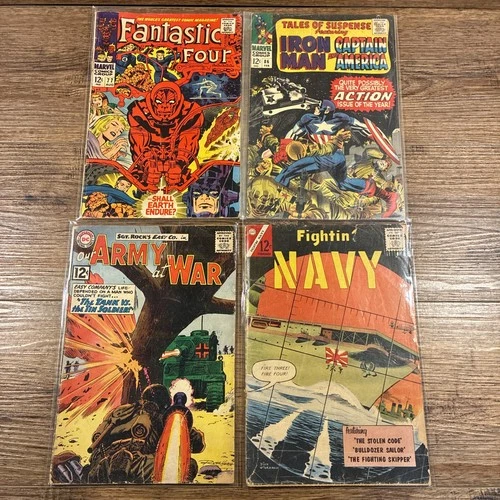 Marvel And Dc Comics Lot 4 Silver Age 12 Cents Key Issues Iron Man Captain Amer.