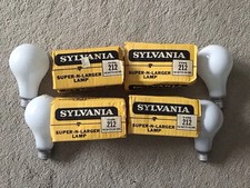 Lot of 4 NEW/UNUSED SYLVANIA Super-N-Larger Lamps Bulbs Type 212 150W-100Hrs