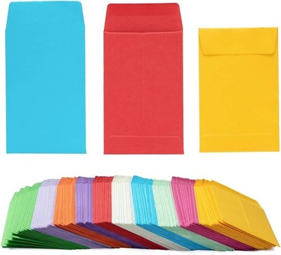200 Pieces Colorful Small Coin Envelopes Self-Adhesive Seed Envelopes Mini Parts