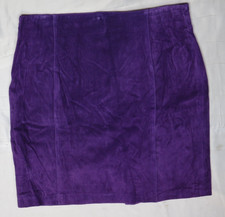 DAVID BENJAMIN COLLECTION WOMENS 18 PURPLE SKIRT GENUINE LEATHER LINED NEW NWOT