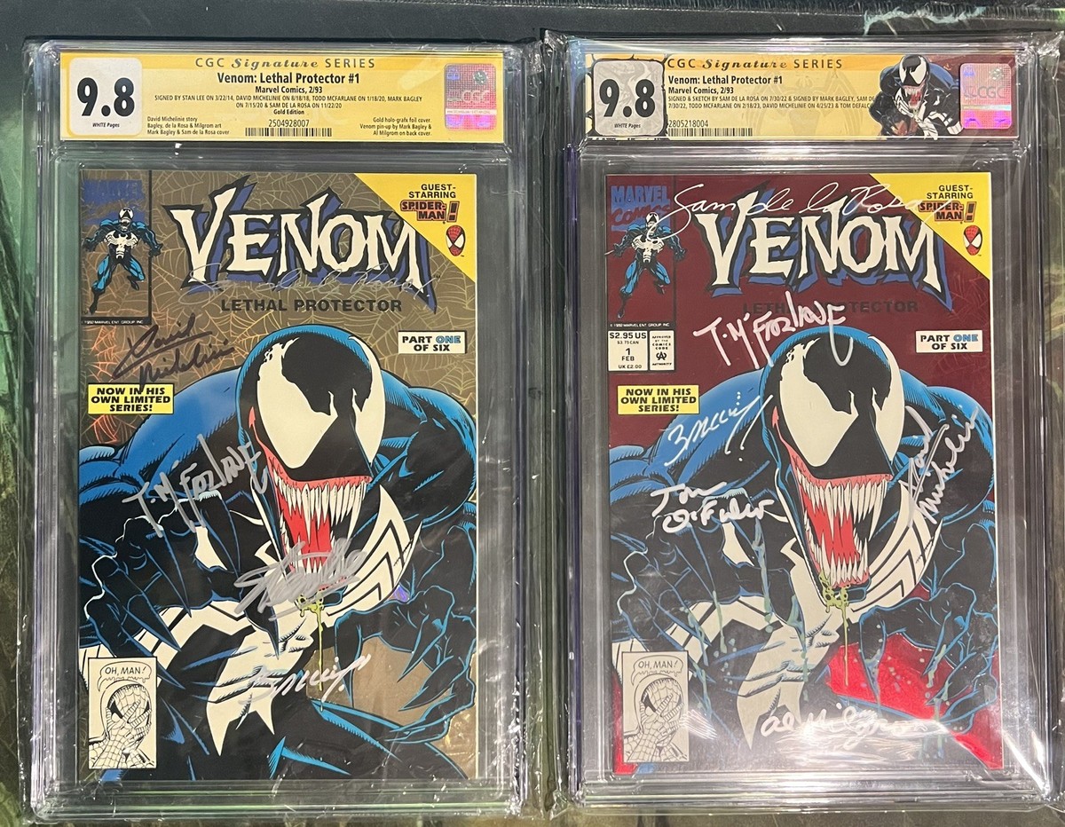Venom Lethal Protector #1 Gold and Red BOTH SIGNED STAN LEE, ETC