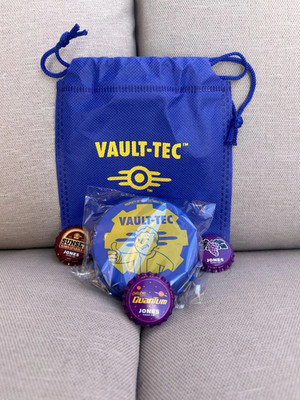Vault-Tec x Jones Soda Magnetic Bottle Opener N Collectible Bottle Caps and Bag!