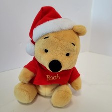 Disney Winnie the Pooh Santa Hat Christmas Small Plush Mattel