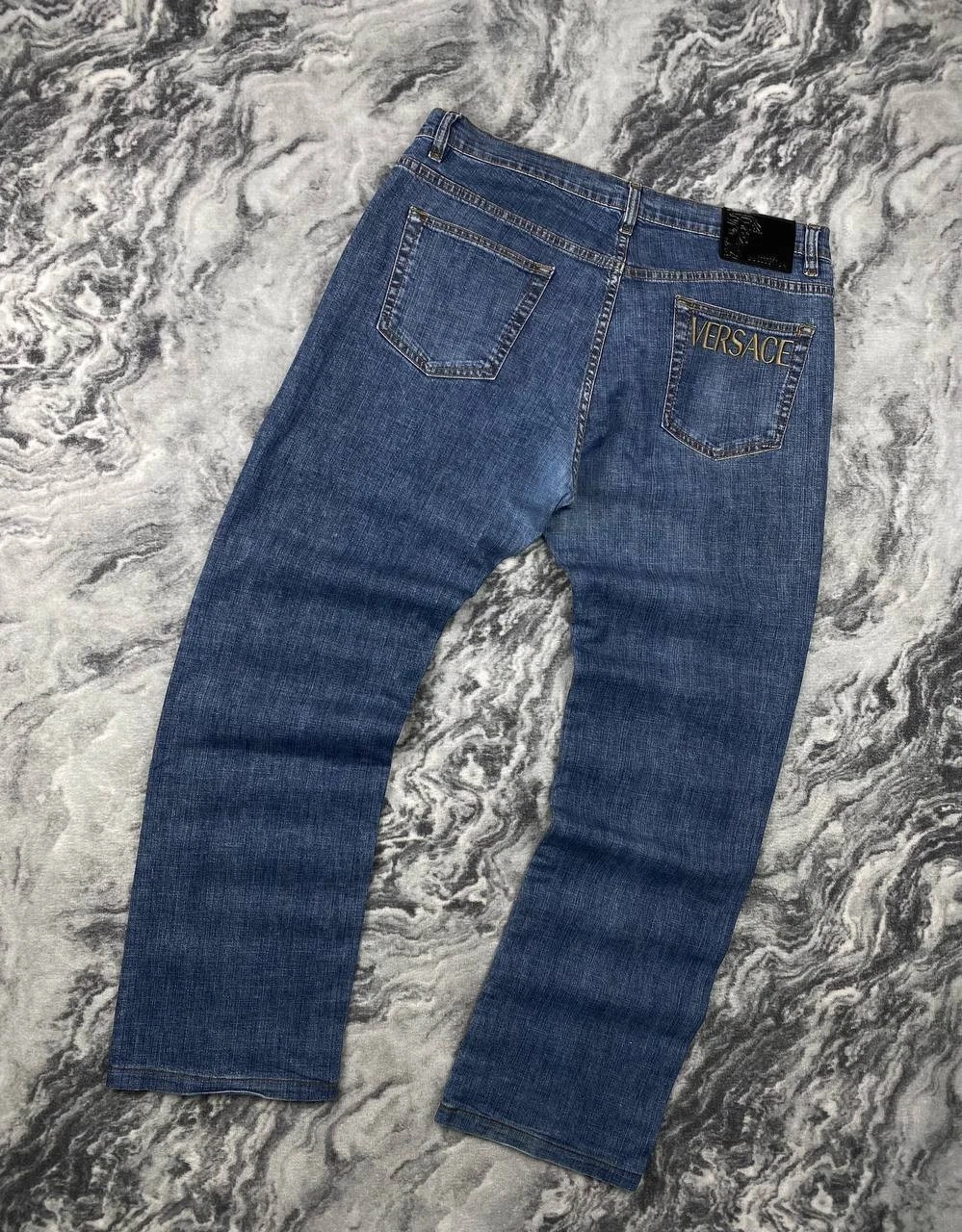 Vintage Versace Jeans Denim Big Logo 90s Men Size 36 Blue
