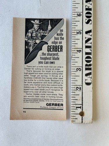 Vintage 1971 Print Ad Gerber Knife Ad Only - Picture 3 of 3