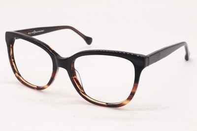 NEW AURA EYEWEAR AUS04 BLK BROWN FADE AUTHENTIC DESIGNER EYEGLASSES 57-18