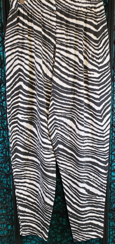 Vintage ZUBAZ RAIDERS HOSE HERREN L SCHWARZ WEISS GESTREIFT ELASTISCH PULL ON 90s NFL RETRO - Bild 5 von 20