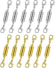 Double Magnetic Necklace Clasp, 12PCS Strong For Jewelry Claps, Gold And Silver