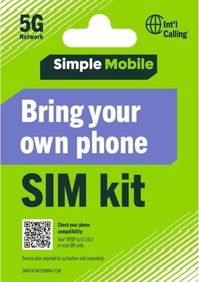 Simple Mobile 4G LTE Prepaid SIM Card Kit
