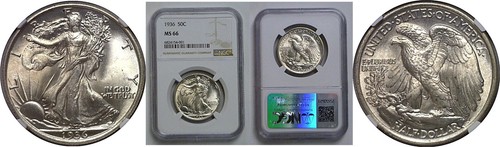 1936 Walking Liberty Half Dollar   NGC MS-66