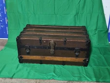 Antique Steamer Trunk, No Makers Mark Located, One Handle, No Tray Or Key