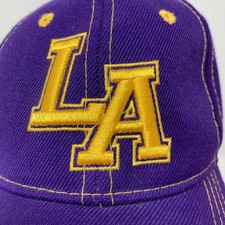 LA Los Angeles Hat Purple Gold Junior Size Adjustable Embroidered Cap Lakers
