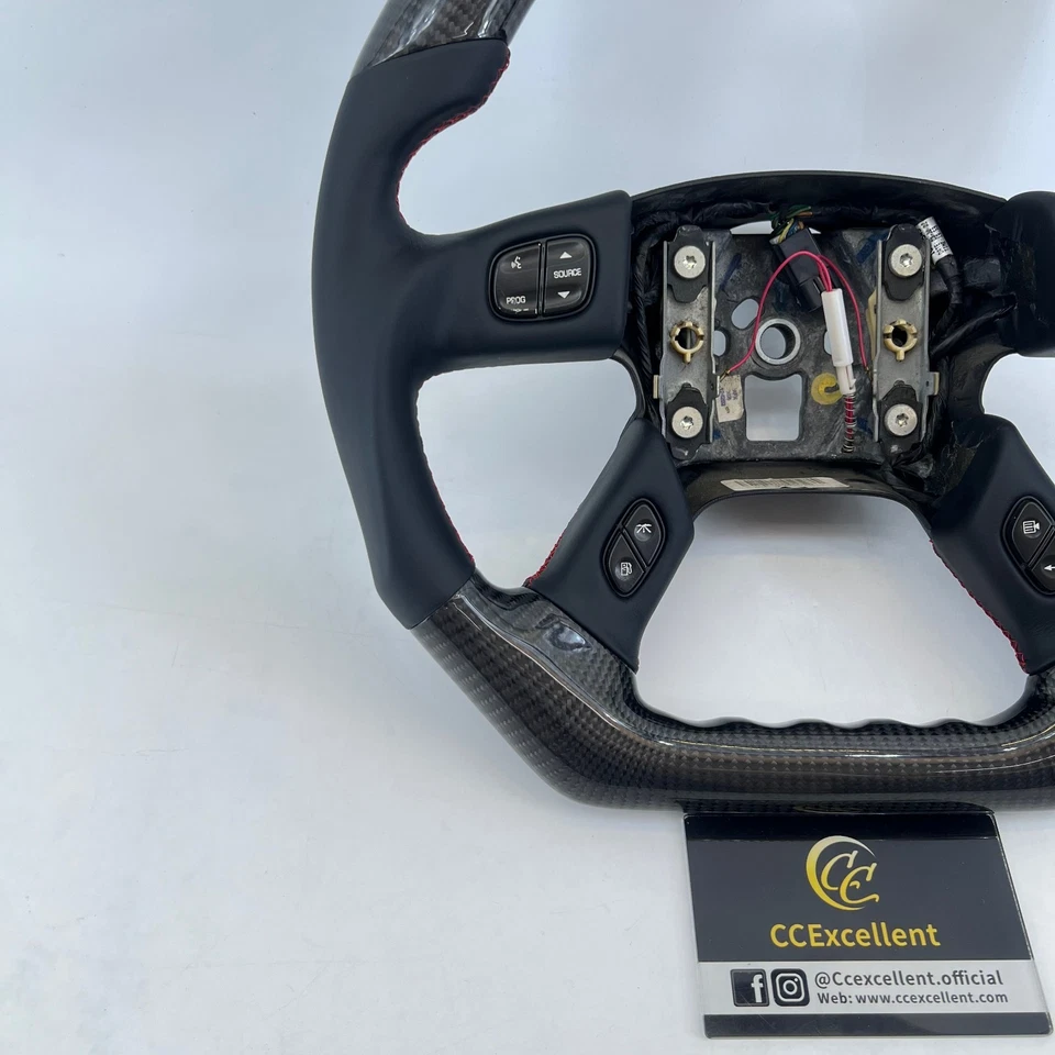 Volante de fibra de carbono real Hummer H2 Gmc Yukon silverado 2003-2007 - Imagem 4 de 4