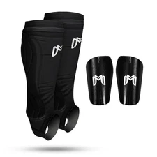 Youth Soccer Shin Guard Sleeves with Padded Protection, Includes Youth Shin G...