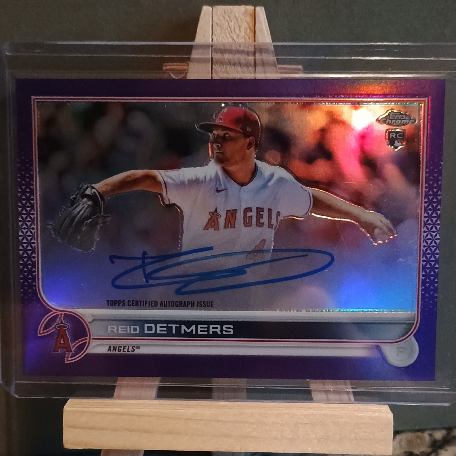 Topps 2022 Chrome Reid Detmers Rookie Auto Purple Refractor #RA-RD/250 Angels
