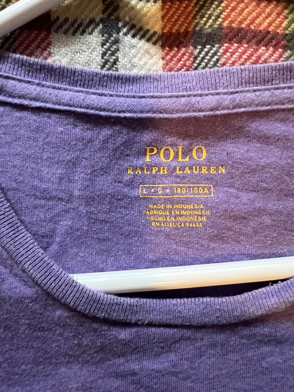 Polo Ralph Lauren T Shirt Mens L Light Purple Crewneck Classic Fit