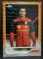 2022 Topps Chrome Formula 1 F1 Carlos Sainz Portrait Orange Wave /25