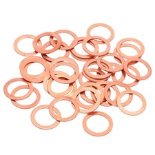40Pcs M16 Flat Copper Washers 16x22x1mm Copper Flat Sealing Ring Washers