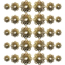 300 Pcs Flower Bead Caps Jewelry Making Alloy Ends Spacer Beads