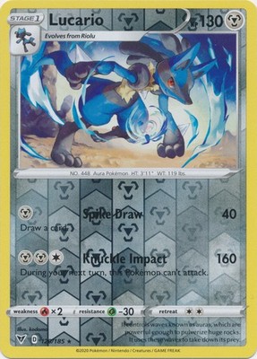 PO-04 Reverse Holo Lucario 120/185 Rare SWSH04: Vivid Voltage