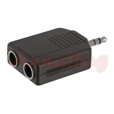 Dual 2- 6.35mm Stereo Jack to 3.5mm 1/8" Stereo Plug Audio Cable Adapter