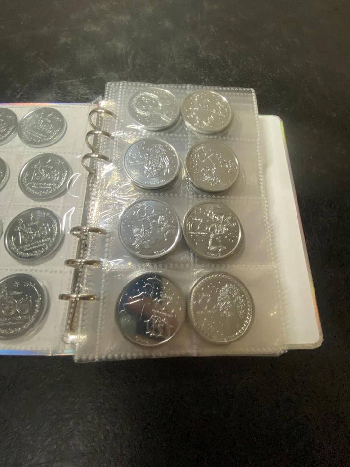 Disney 100 Years of Wonder 70 Medallion Coins w/ 2 Bonus Pirates Coins EXCELLENT - Image 3 of 4
