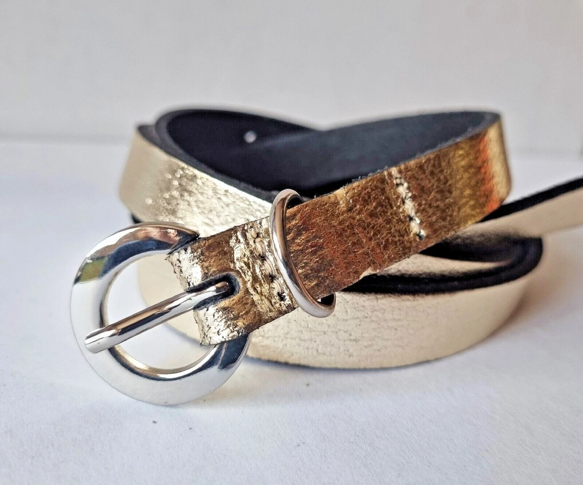 Gold leather belt womens sale