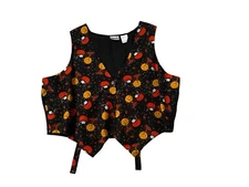 Vintage Basic Edition Pumpkin/Cat 100% Cotton Vest Womens Size 22W