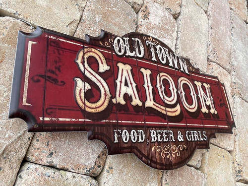 Blechschild SALOON USA geprägt 60cm Garage Biker retro Bar Deko XL sign Western - Bild 3 von 3