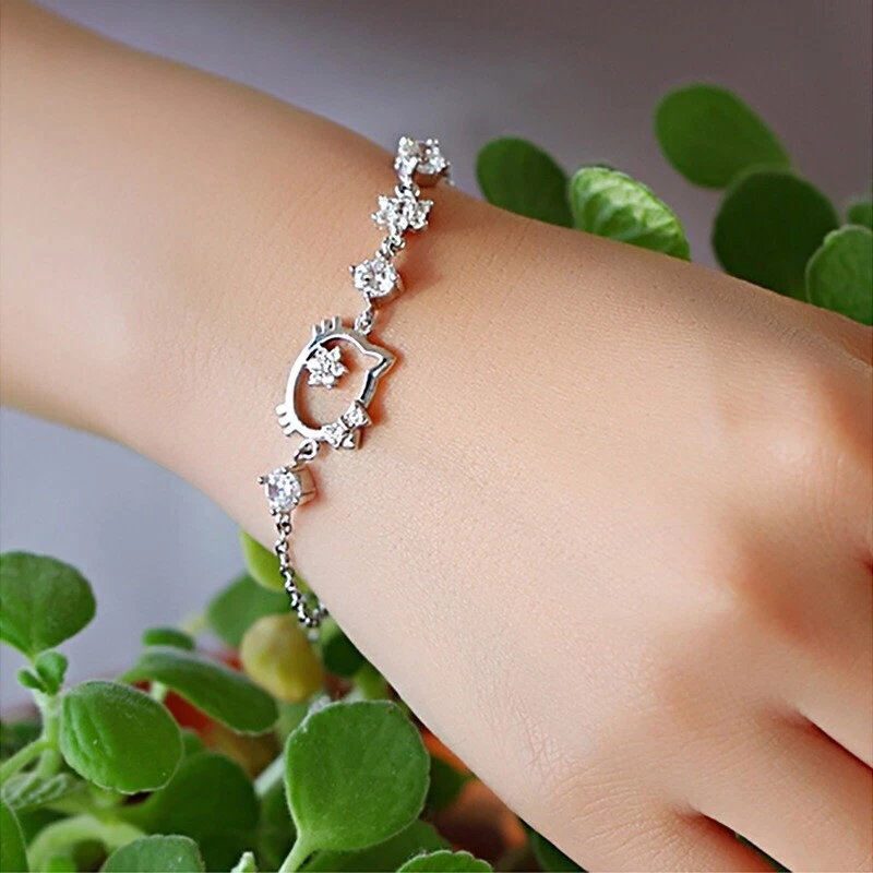 Hello Kitty Silver Rhinestone Bracelet A