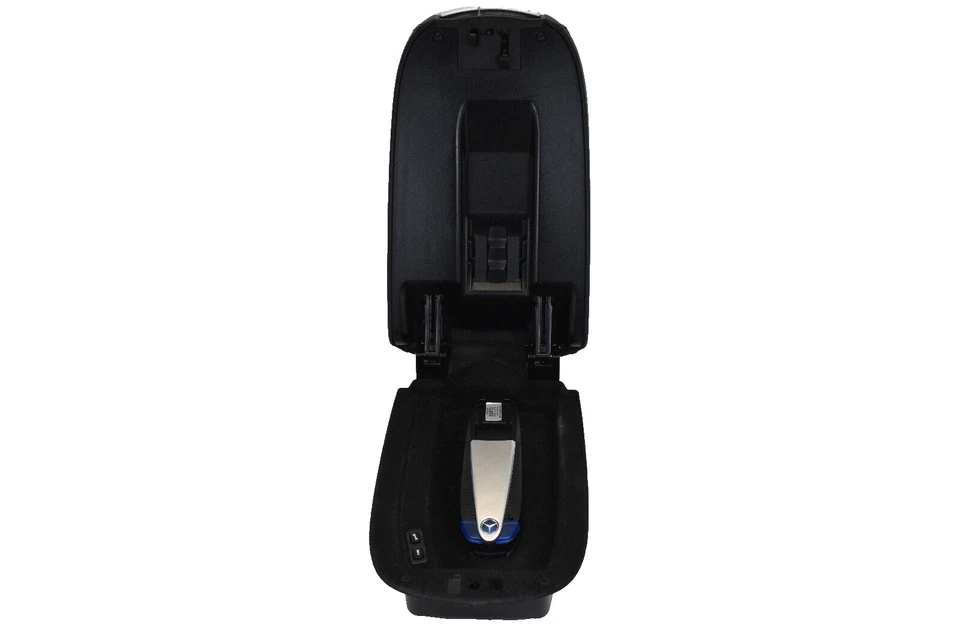 Mercedes ML350 2006-2011 consola central reposabrazos de cuero negro con Bluetooth OEM Foto 4 de 4