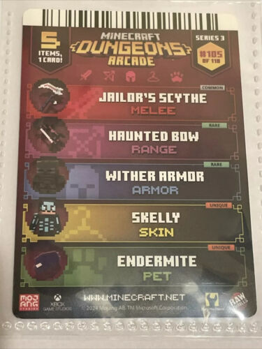 Minecraft Dungeons Arcade Series 3 Hero Foil Card - Choose Card (Wargen Sven etc - Picture 3 of 7