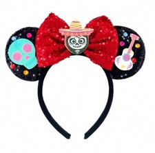 NEW Disney COCO Mickey ears SKULL Headband GUITAR Sequins RHINESTONES