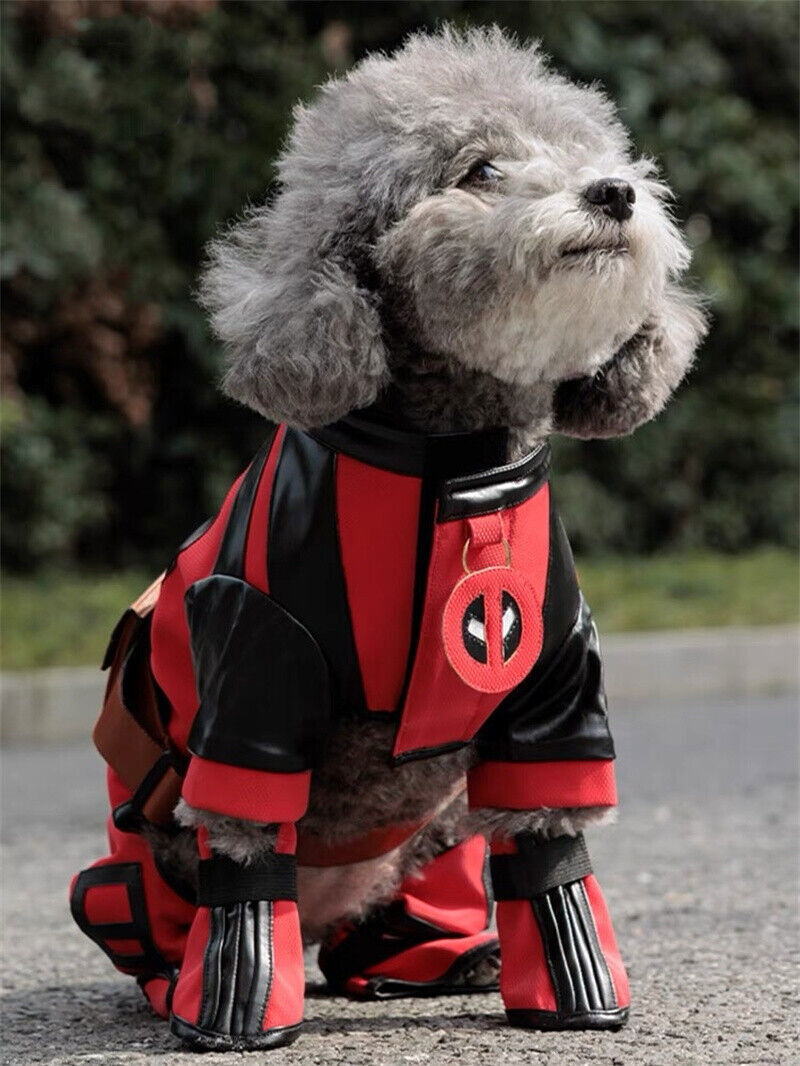 Deadpool 3 y Wolverine Cosplay Perro Disfraz Cinturón Zapatos Rojo Trajes Wade Winston