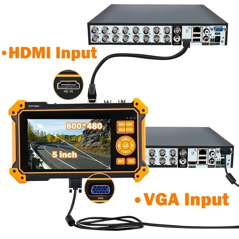 HD 3100/3200 5inch CCTV Tester HD Coaxial 4K 8MP ADH VGA HDMI SDI Camera Tester - Image 4 of 4