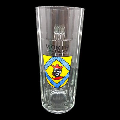 Wörth Landkreis Erding Bierglas Humpen 788 bis 1988 sahm 0,5l Bier Glas Andenken