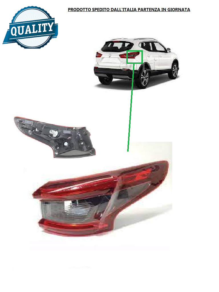 Fanale Posteriore LED Per Nissan Qashqai J10 2010-2014 - Ricambio Alta Luminosità - Foto 11