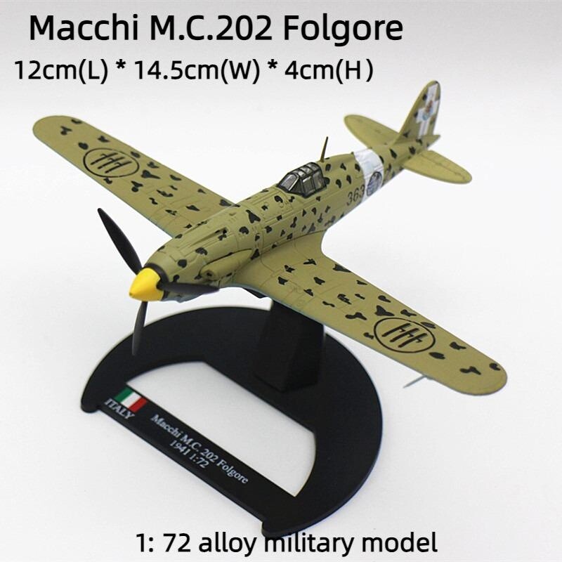 1:72 Alloy Diecast Military Model WWII Macchi M.C.202 Folgore